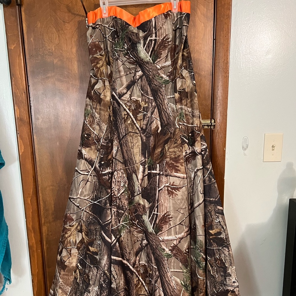 Camouflage Strapless Gown